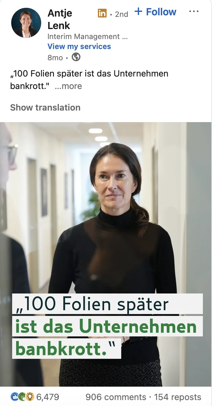 LinkedIn-Beitrag von Antje Lenk